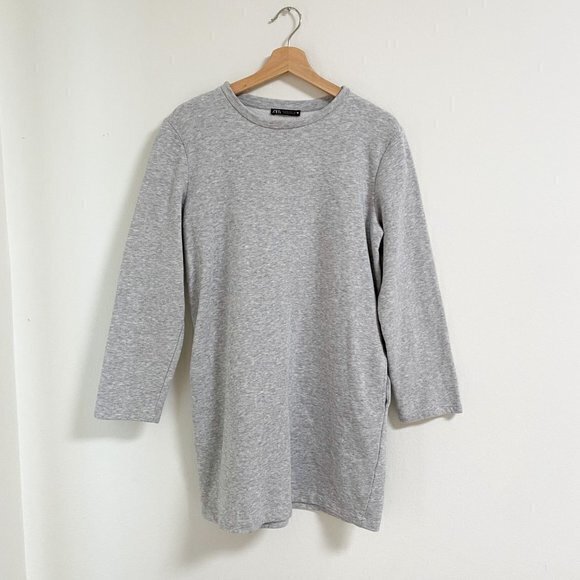 Zara Dresses & Skirts - Zara grey long sleeves sweater mini dress